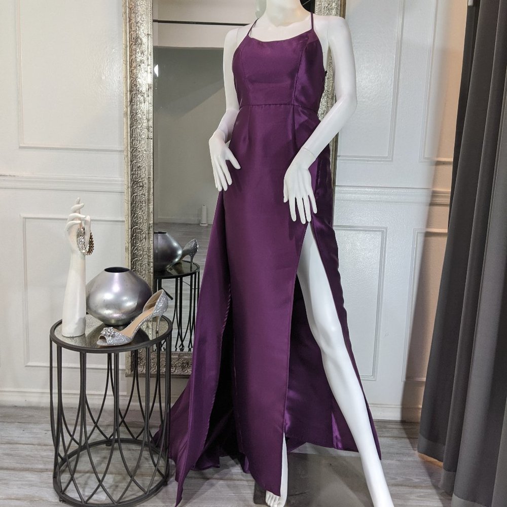 Purple Eggplant Formal Evening Prom Dress Gown